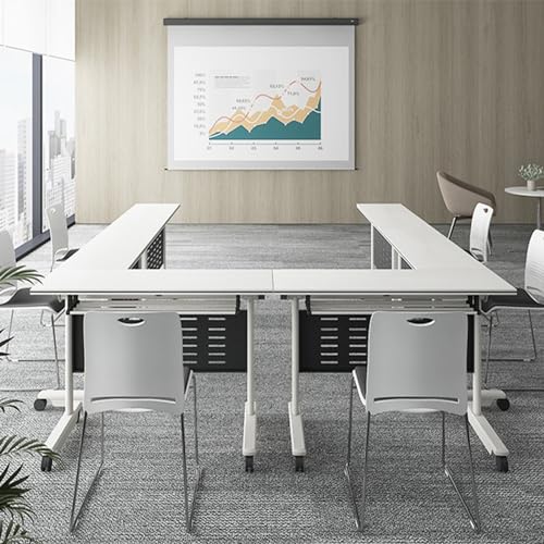 Widppsopt Modern Conference Room Table,Large Folding Table, Flip Top Mobile Meeting Training Desk, Office Desk for Home Office Classroom von Widppsopt