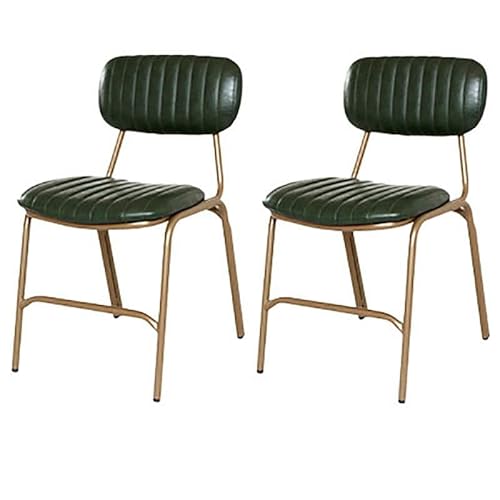 Widppsopt Moderne Esszimmerstühle, Industriedesign-Esszimmerstühle aus Metall, offene Rückenlehne, Leder, Esszimmerstühle ohne Armlehnen, Küchen-Esszimmerstühle, Wohnmöbel (2er-Set) – Schwar von Widppsopt