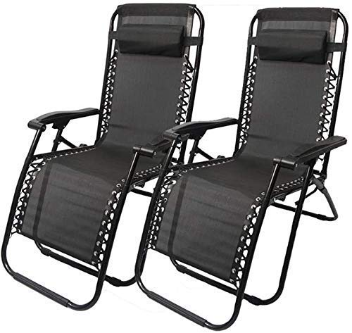 Widppsopt Sonnenliege Gartenstühle 2er-Set Klappbarer Zero Gravity Strandliege für Familienlounge Vision von Widppsopt