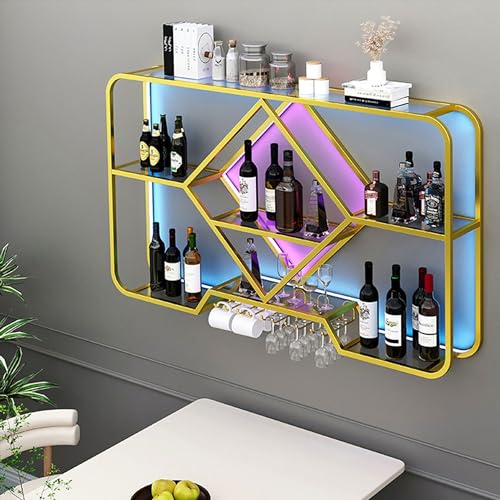 Widppsopt Weinregal zur Wandmontage, Küchenaufbewahrung mit Glashalter, Spirituosenschrank, Barregale zum Aufhängen von Flaschen, Wohnmöbel für Cafés Widppsopt Weinregal zur Wandmontage, Küchenaufbewahrung mit Glashalter, Spirituosenschrank, Barregale zum Aufhängen von Flaschen, Wohnmöbel für Cafés von Widppsopt