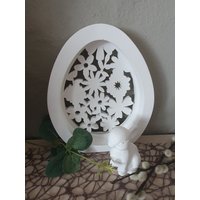 Großes Osterei Mit Reliefmuster Aus Raysin in Weiß - Osternest Großes Osterei Mit Reliefmuster Aus Raysin in Weiß - Osternest von WieSchoen