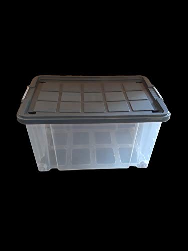 WieWin Eurobox mit Deckel stahlgrau und Rollen 60x40x30 cm 55 Liter von WieWin