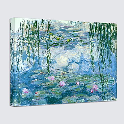 Wieco Art, Seerosen von Claude Monet, ölgemälde-Reproduktion, moderne Giclée-Leinwand, Landschaftsbilder gedruckt auf Leinwand, MON0023-3040 von Wieco Art