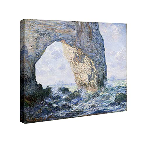 Wieco Art,The Manneporte Leinwanddrucke von Claude Monet berühmten Ölgemälden Reproduktion Kunstwerk Klassische Meereslandschaft Meer Strand Bilder auf Leinwand Wandkunst für Home Office Dekorationen von Wieco Art