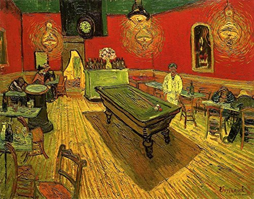 Wieco Art Kunstdruck auf Leinwand, Motiv "The Night Cafe in the Place" Lamartine in Arles, klassische Wandkunst von Van Gogh, berühmtes abstraktes Ölgemälde, Reproduktion, Büro, Dekoration von Wieco Art