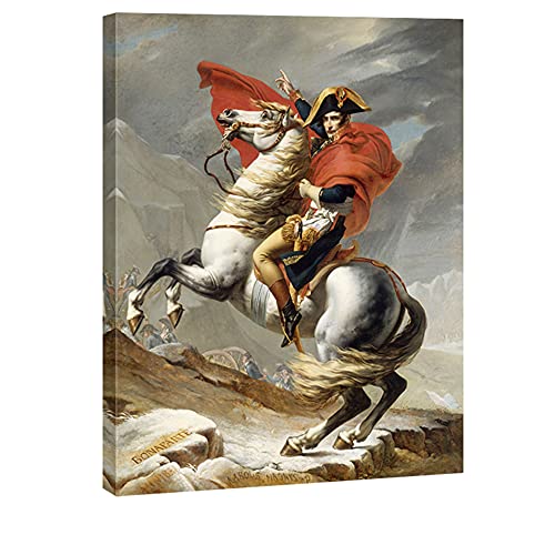 Wieco Art Napoleon Crossing the Alps of Jacques-Louis David Ölgemälde Reproduktion abstrakte HD-Drucke Wanddekoration klassisches Kunstwerk für Zuhause und Büro Dekoration JLDAVID-0001-3040 von Wieco Art
