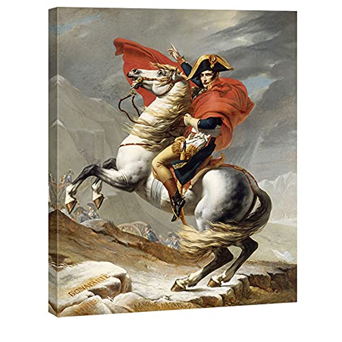 Wieco Art Napoleon überquert die Alpen von Jacques-Louis David, abstrakte HD-Drucke, Wanddekoration, klassisches Kunstwerk für Zuhause und Büro von Wieco Art