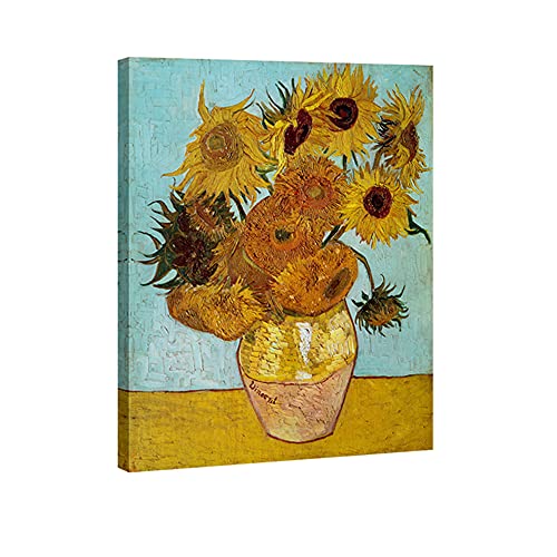 Wieco Art Ölgemälde-Reproduktion „Sonnenblumen“ von Vincent Van Gogh, klassischer Giclée-Kunstdruck auf Leinwand, Wanddekoration für zu Hause von Wieco Art