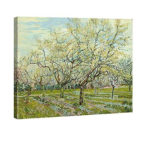 Wieco Art - The White Orchard by Van Gogh berühmte Ölgemälde, Reproduktion, große, moderne Galerie, verpackte Landschaften, Kunstwerke, Giclée-Leinwanddrucke, grüne Bilder auf Leinwand, Wandkunst für von Wieco Art