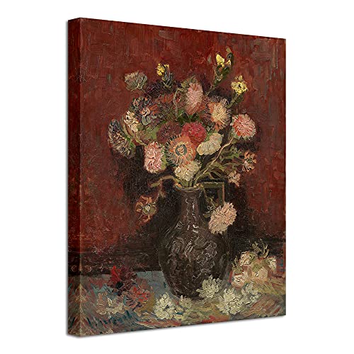 Wieco Art Vase mit chinesischen Astern und Gladiolen von Van Gogh, berühmte Ölgemälde, Reproduktion, moderne abstrakte HD-Leinwanddrucke, Wandkunst, Blumen, Küche, Heimdekoration von Wieco Art
