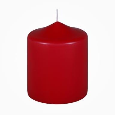 Premium Stumpenkerzen Rot 100 x 80 mm, 1 Stück von Wiedemann Kerzen
