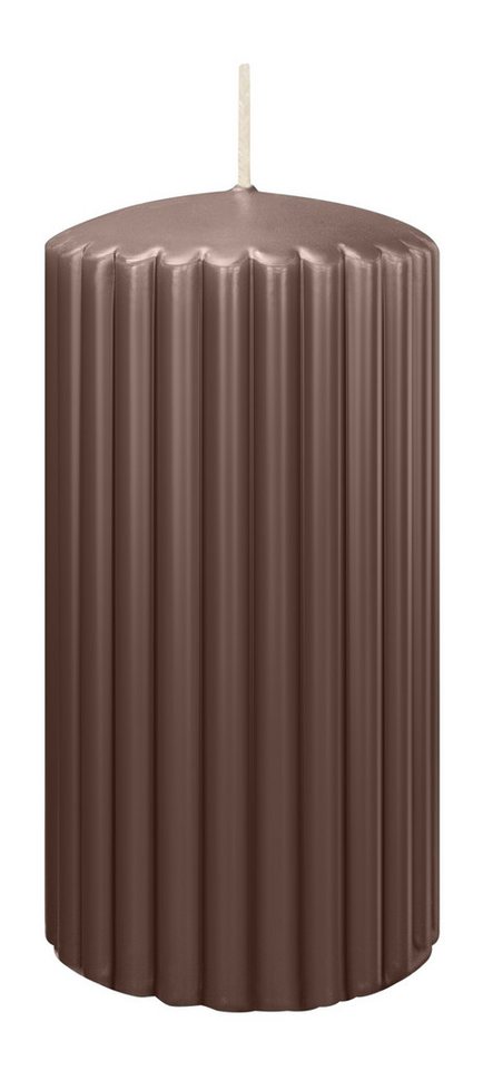 Wiedemann Kerzen Adventskerze Rillen Kerzen Taupe 150 x Ø 80 mm, 4 Stück von Wiedemann Kerzen