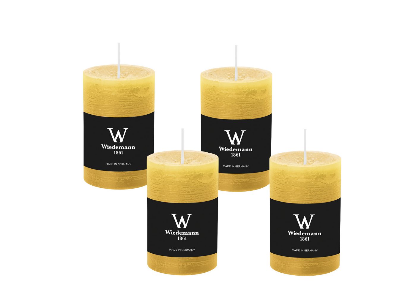 Wiedemann Kerzen Rustic-Kerze Rustik Marble Kerzen (durchgefärbt) Dotter 90 x 58 mm, 4er Set von Wiedemann Kerzen