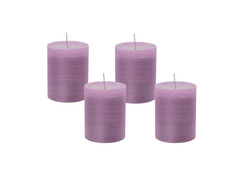 Wiedemann Kerzen Rustic-Kerze Rustik Marble Kerzen (durchgefärbt) Mauve Lila 140 x 100 mm, 4er Set von Wiedemann Kerzen
