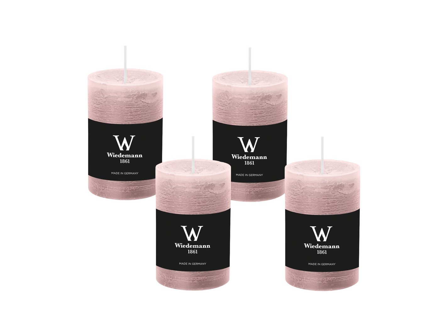 Wiedemann Kerzen Rustic-Kerze Rustik Marble Kerzen (durchgefärbt) Rose 190 x 100 mm, 4er Set von Wiedemann Kerzen