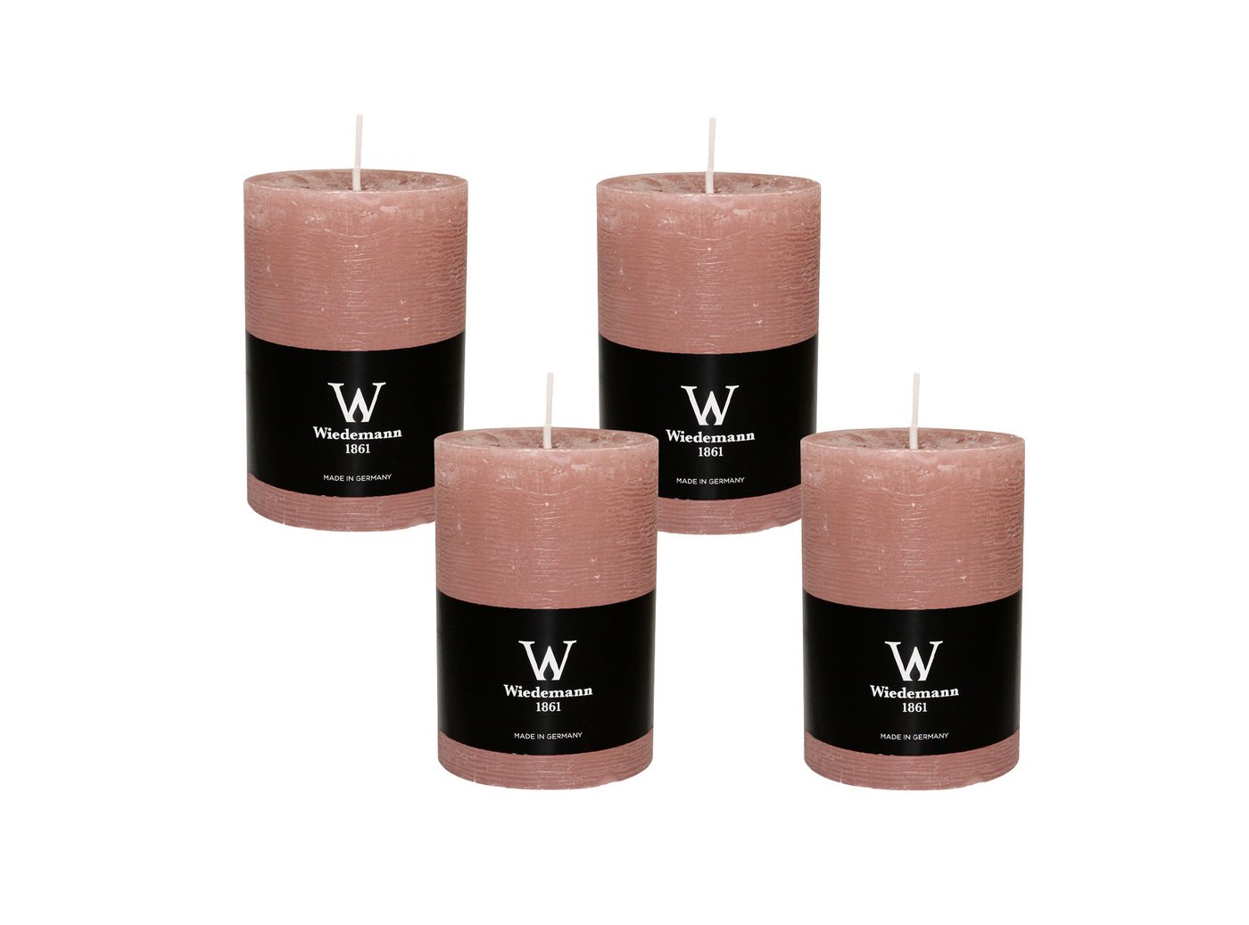 Wiedemann Kerzen Rustic-Kerze Rustik Marble Kerzen (durchgefärbt) Rosenholz 100 x 68 mm, 4er Set von Wiedemann Kerzen