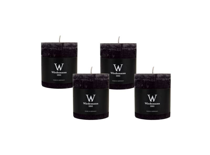 Wiedemann Kerzen Rustic-Kerze Rustik Marble Kerzen (durchgefärbt) Schwarz 140 x 100 mm, 4er Set von Wiedemann Kerzen