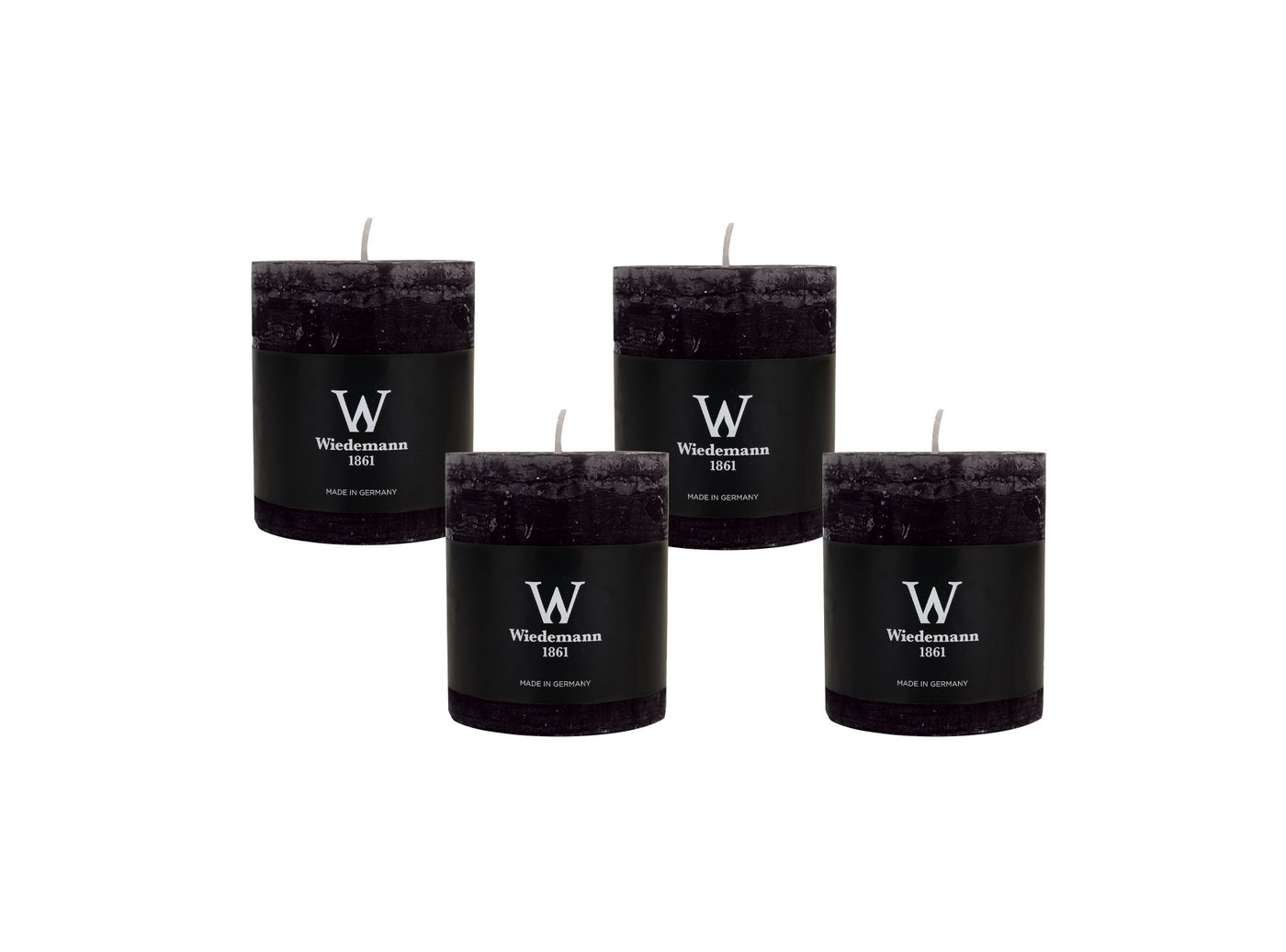 Wiedemann Kerzen Rustic-Kerze Rustik Marble Kerzen (durchgefärbt) Schwarz 190 x 100 mm, 4er Set von Wiedemann Kerzen