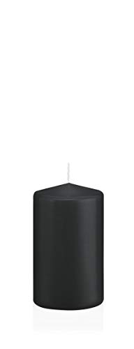 Wiedemann Kerzen Stumpenkerzen Schwarz 120 x Ø 48 mm, 24 Stück, rußarm, tropffrei, hochwertiger Docht von Wiedemann Kerzen