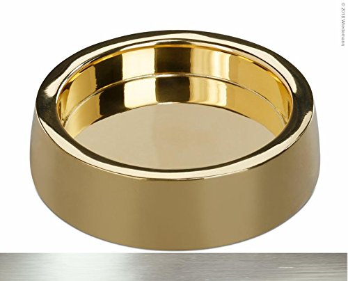 Kerzenteller (049.1GP) Messingleuchter Gold poliert für Kerzen Ø 80 mm, Kerzenhalter, Dekoteller 30 x 110 mm von Wiedemann