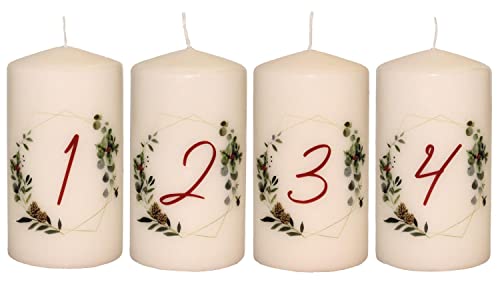 Wiedemann 4X Flachkopfkerzen Advent 1-4 130/70mm (Creme) von Wiedemann