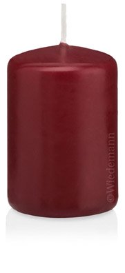 Wiedemann 6 Stumpen Kerzen Bordeaux 10 x 8 cm (H x D) 100% Paraffin Wachs in geprüfter RAL Kerzen Qualität Kerzen Deutschland zur Deko, Party, Hochzeit, Weihnachten von Wiedemann