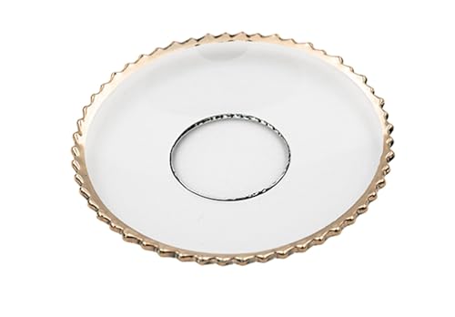 Wiedemann Kerzenhalter - Tropfenfänger Gezackt Goldrand für Kerzen bis Ø 25 mm (Spitzkerzen, Leuchterkerzen, Stabkerzen) - Unscented - Indoor - Glas von Wiedemann