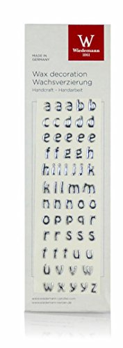 Wiedemann Klein-Buchstaben-Set a-z Basic, Wachs, Silber, 20 x 7 cm von Wiedemann