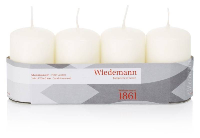 Wiedemann Stumpenkerze Wiedemann 218155.003 Stumpenkerze - 80 x 50 mm, 4 Stück, elfenbein von Wiedemann