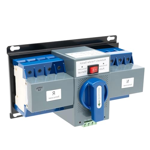 4P 63A Automatischer Transferschalter, Automatischer Dual-Power Transferschalter, 1-2 Sekunden Umschaltzeit, 220V AC-33iB Nutzungsebene, Notstrom Laststromschalter für Häuser oder öffentliche Einricht von Wiefiche
