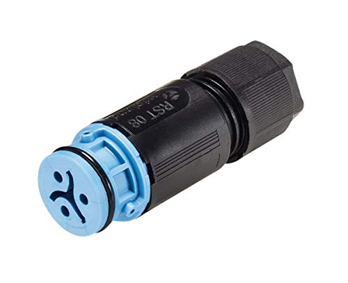Wieland Micro Steckverbinder RST08i3 S 11 ZR1SH BL 3-polig Buchsenteil Kodierung lichtblau Gehäuse schwarz von Wieland