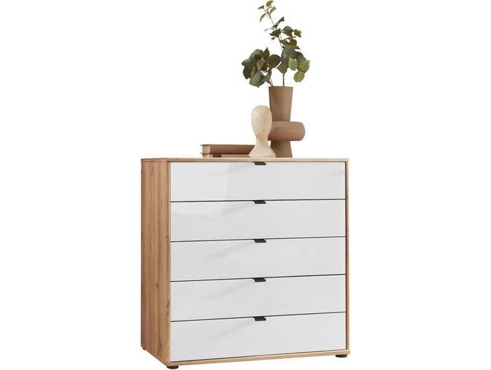 Schubkastenkommode WIEMANN Cardiff Sideboard, Wäscheschrank, teilmassiv Bianco-Eiche, Schubladen , braun, B:80cm, Sideboards, Schubkästen inklusive Selbsteinzug und Dämpfung von Wiemann