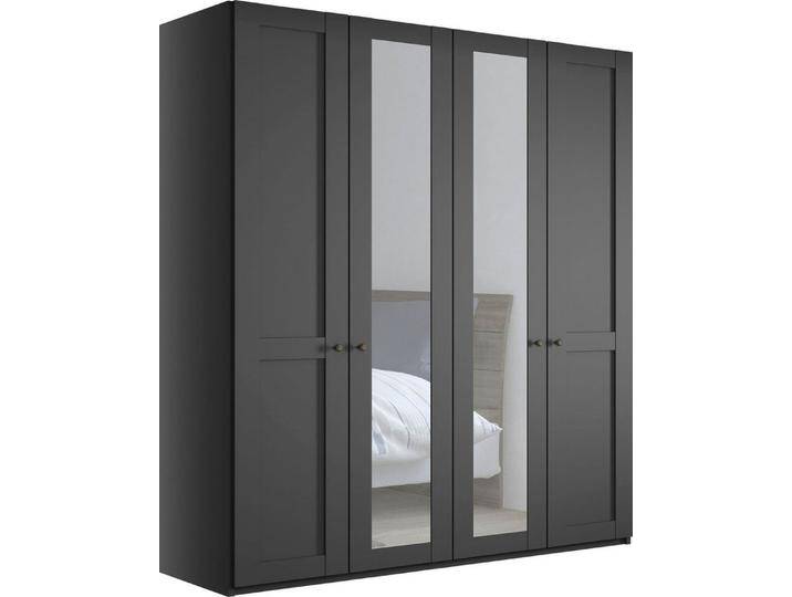 WIEMANN Drehtürenschrank Göteborg, mit 95° Öffnungswinkel, Made in Germany inkl. Spiegel und Türendämpfung, moderner Landhausstil, grau, Türen: 4 St. von Wiemann