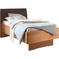 WIEMANN Holzbett "Cardiff, Bettgestell, Bettrahmen, teilmassiv, mit Polsterkopfteil", (Belastbarkeit 110/220 Kg, 4-fache höhenverstellbar, MADE IN GERMANY), Fußteil aus Massivholz, verschiedene Größen von Wiemann