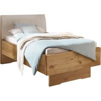WIEMANN Holzbett "Cardiff, Bettgestell, Bettrahmen, teilmassiv, mit Polsterkopfteil", (Belastbarkeit 110/220 Kg, 4-fache höhenverstellbar, MADE IN GERMANY), Fußteil aus Massivholz, verschiedene Größen von Wiemann