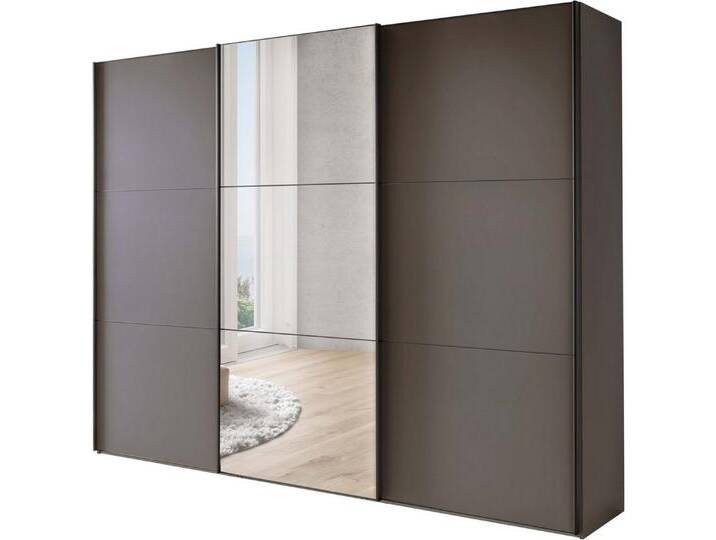 WIEMANN Schwebetürenschrank Phoenix, Made in Germany, modernes Design, Highlight, Blickfang (Viele Farbkombinationen, in 4 Breiten und in 2 Höhen erhältlich) maximaler Staurraum, inkl.Einlegeböden, Wäscheböden u. Dämpfer, braun von Wiemann