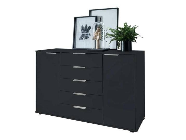 Wiemann Monaco 4000 Kombikommode mit 5 Schubkästen mittig 2 Türen außen Korpus und Front in Graphit-Dekor Griffe in silber Wiemann Monaco 4000 Kombikommode mit 5 Schubkästen mittig 2 Türen außen Korpus und Front in Graphit-Dekor Griffe in silber von Wiemann