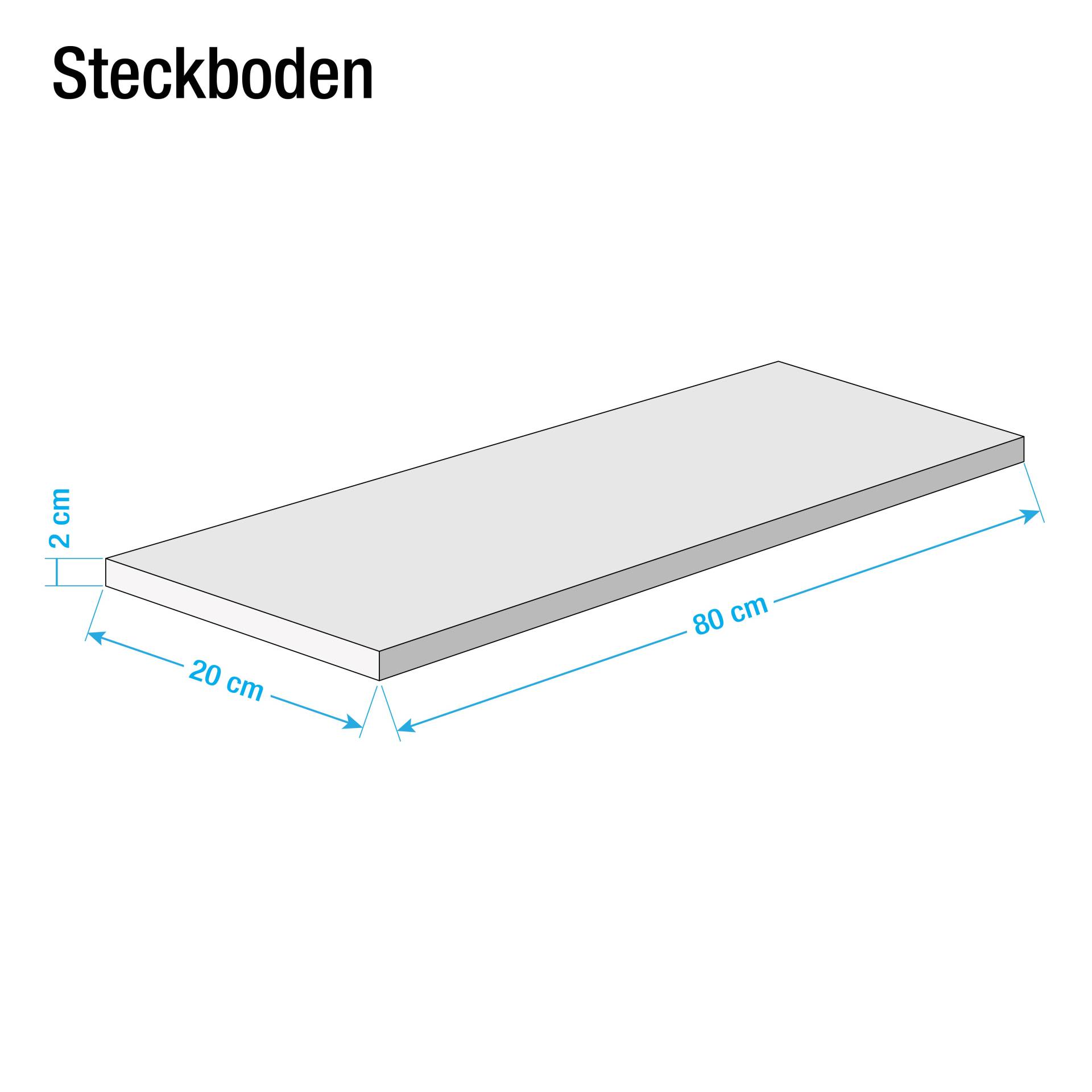 Wiemann Steckboden Meran Eiche Sägerau Dekor 80x2x20 cm (BxHxT) Spanplatte Modern von Wiemann