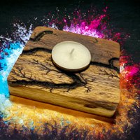 Teelichthalter Kerzenhalter Holz Lichtenbergfigure | Kerzenständer Sennaholz Windlicht Teelichter Geschenk Teelicht Deko Kerzen Geschenke von WienerHolzdesign