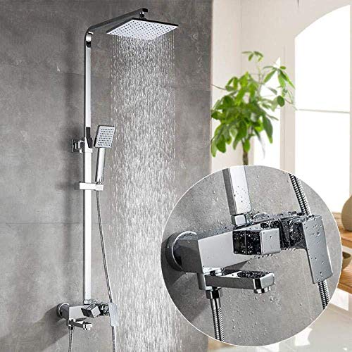 Wieoc Duschsystem Chrom Duscharmatur System 8 Zoll Regendusche Set Mischbatterie Wandhahn Duschkopf Bad Mischbatterie Dusche Badewanne Wasserhähne Wieoc Duschsystem Chrom Duscharmatur System 8 Zoll Regendusche Set Mischbatterie Wandhahn Duschkopf Bad Mischbatterie Dusche Badewanne Wasserhähne von Wieoc