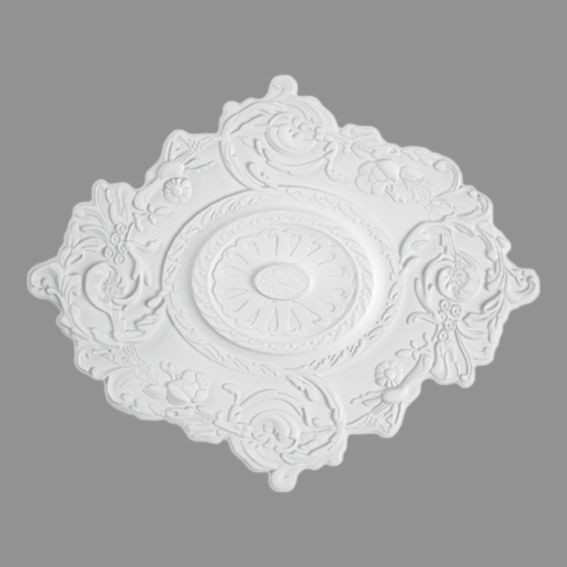 Blickfang Rosette aus Polystyrol in weiß (Ø 700 x 570 mm) von Wiesemann