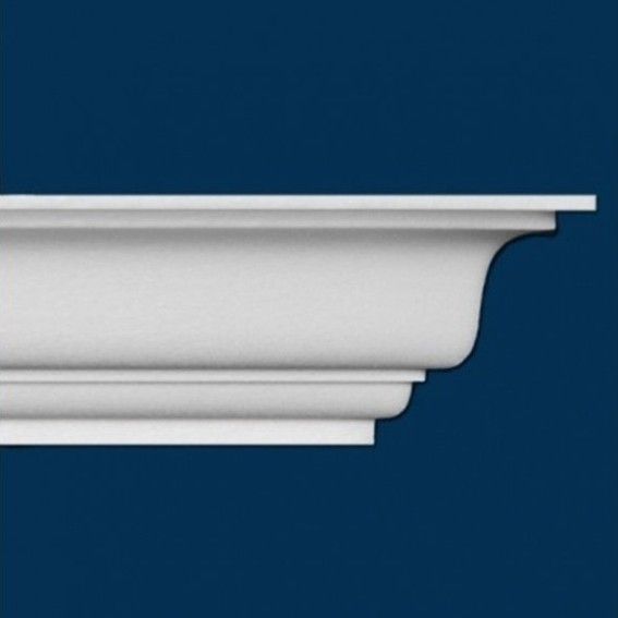 Design Stuckleiste aus Polystyrol in weiß (115 x 162 x 2000 mm) von Wiesemann