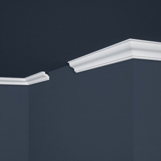 Design Stuckleiste aus Polystyrol in weiß (30 x 30 x 2000 mm) von Wiesemann