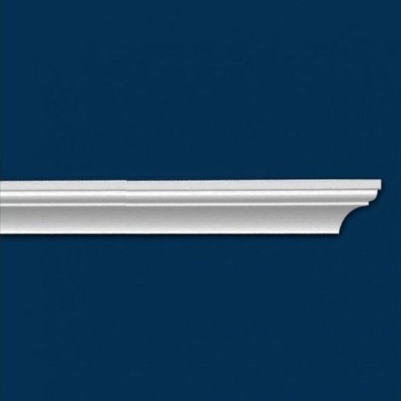 Design Stuckleiste aus Polystyrol in weiß (49 x 49 x 2000 mm) von Wiesemann