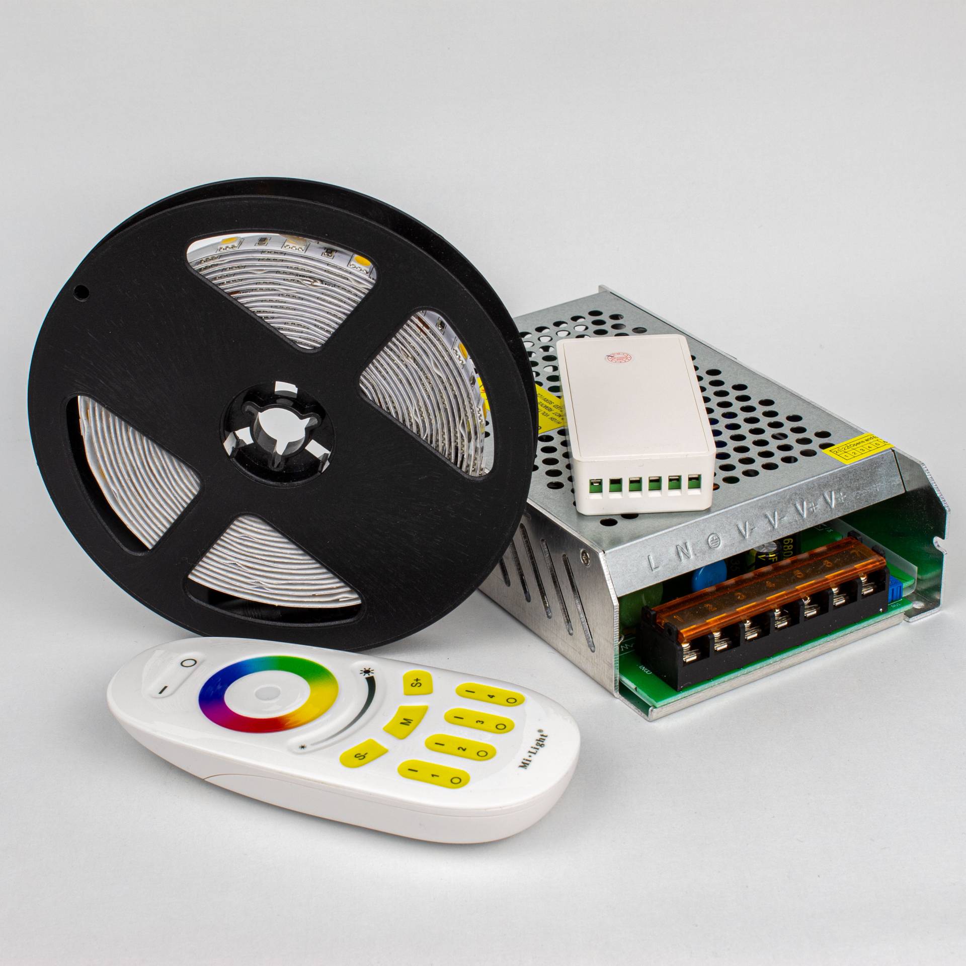 LED Set 24V RGBW 60 LED/m mit LED Trafo & WLAN Controller LED Stripes Farbwechsel in versch. Längen von Wiesemann