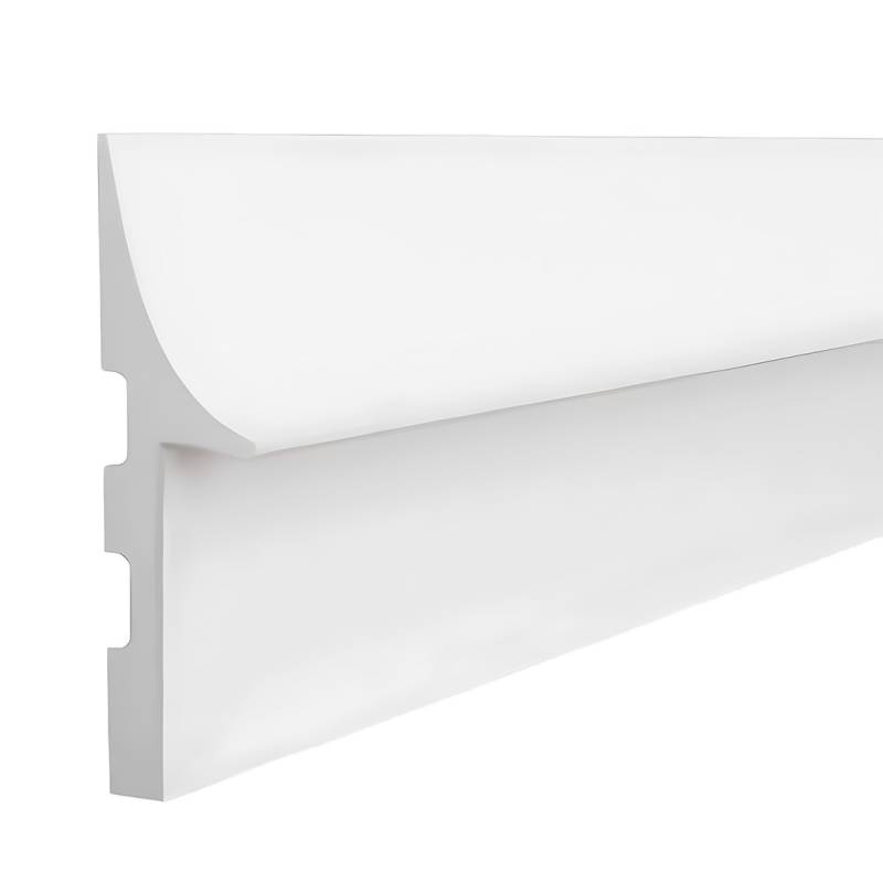 Licht Fußleiste QL008 zur indirekten Beleuchtung aus hochfestem Polyurethan weiß 42 x 150 x 2000 mm von Wiesemann