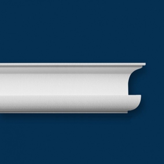 Moderne Licht Stuckleiste Polystyrol weiß (64 x 132 x 2000 mm) von Wiesemann