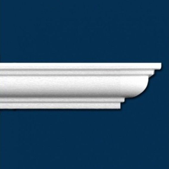 Stilechte Stuckleiste aus Polystyrol in weiß (70 x 70 x 2000 mm) von Wiesemann