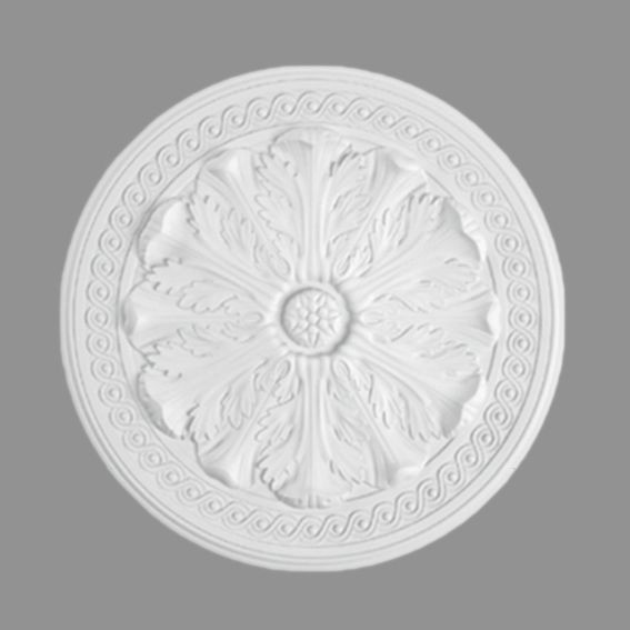 Stylische Rosette aus Polystyrol in weiß (Ø 470 mm) von Wiesemann