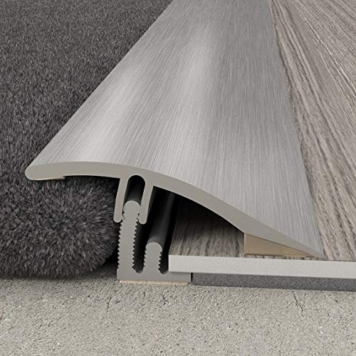 PROVISTON Übergangsprofil 38 x 10,23 mm x 930 mm - Silber - Aluminiumprofil 2 in 1 - Übergangsleiste - Ausgleichsprofil Abschlussprofil - Höhenausgleich - Aluprofil von PROVISTON